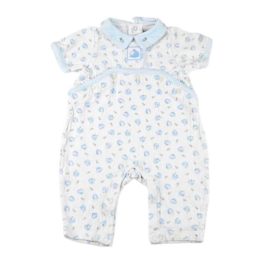 Vintage Quality Bunny and Carrot Collar Embroidered Onsie Jumpsuit, 3-6 Months